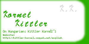 kornel kittler business card